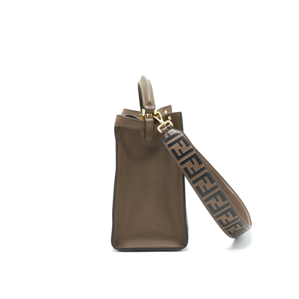 Fendi Peekaboo X-lite Medium Brown with an extra shoulder strap