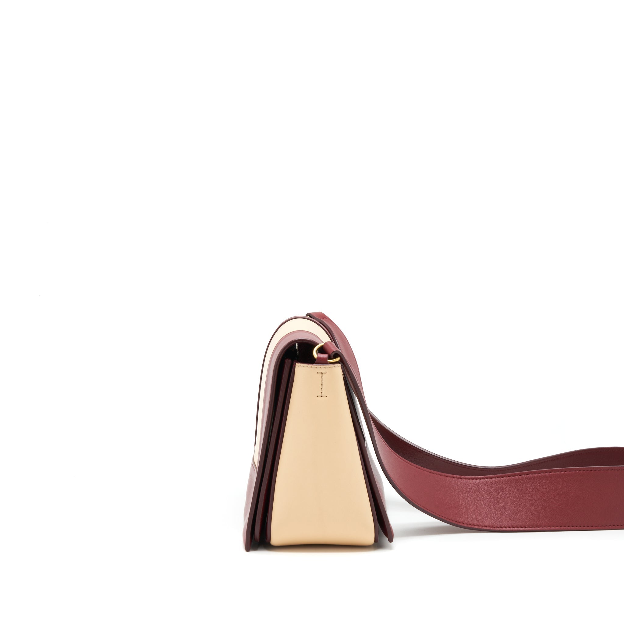 Celine Frame Bag Dark Red/Light Beige