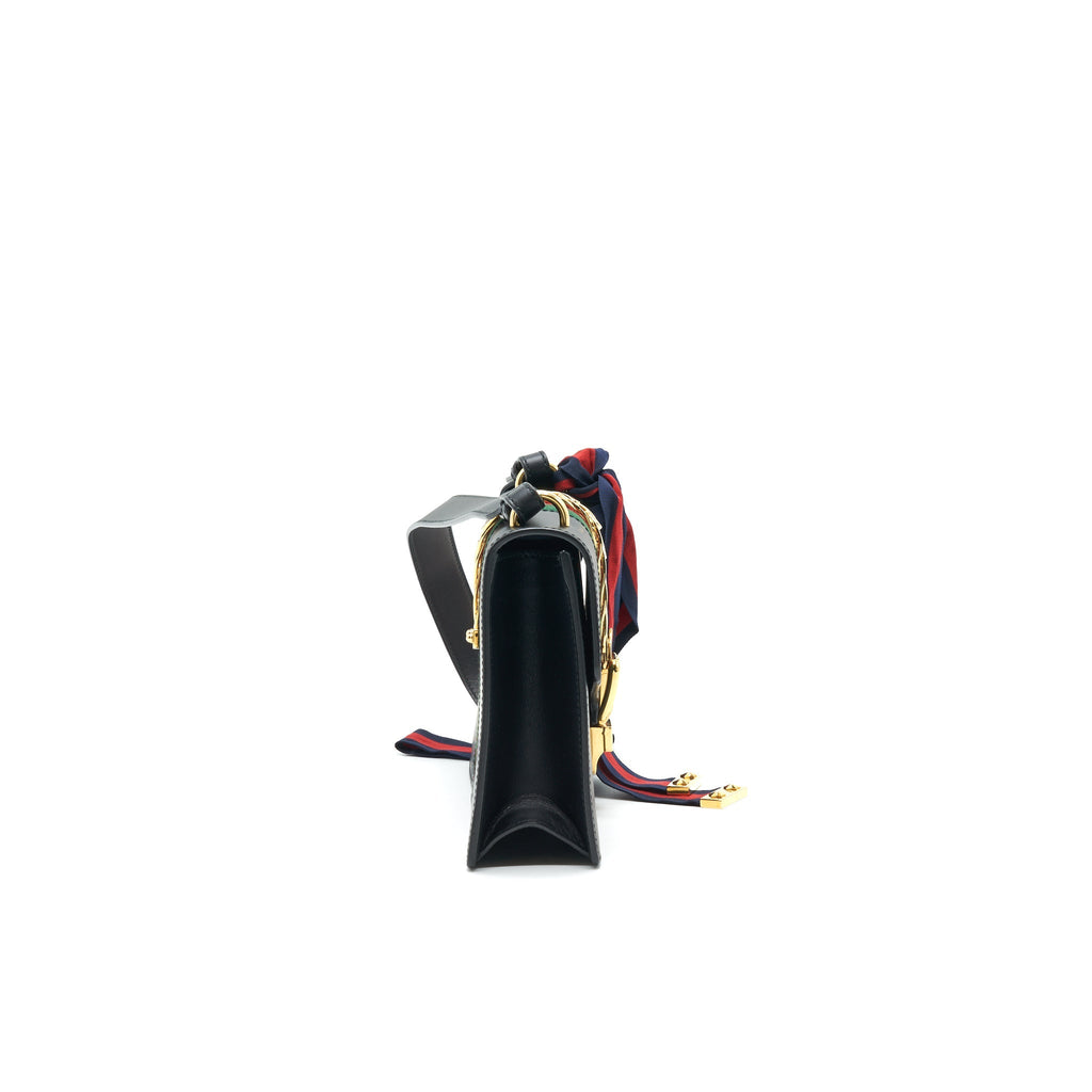 GUCCI SYLVIA SMALL LEATHER BAG BLACK