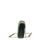 Saint Laurent Chevron Monogram Flap Bag Dark Green GHW