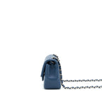 Chanel Mini Rectangular Flap Bag Lambskin Navy Blue SHW