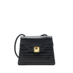 Chanel Vintage Kelly Flap Bag With Long Strap Black 24k GHW
