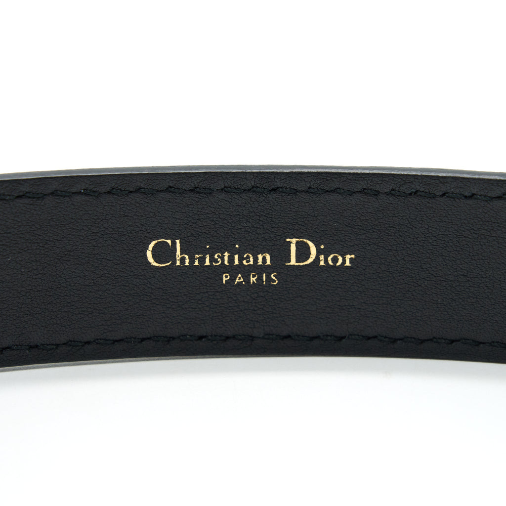 Dior size 70 D-fence Belt Black Smooth Calfskin 30mm