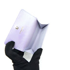 Chanel 19 Flap Card Holder Calfskin Iridescent Light Purple SHW