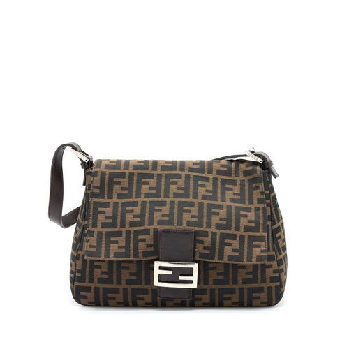 Fendi Vintage Baguette Bag FF Jacquard Fabric SHW