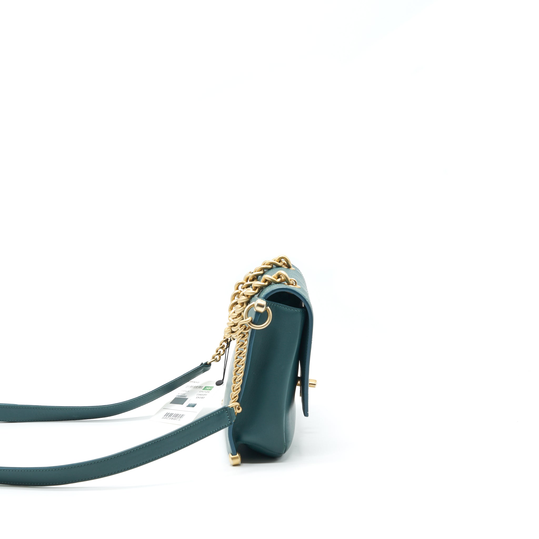 CHANEL FLAP BAG IN DARK TURQUOISE IN GHW