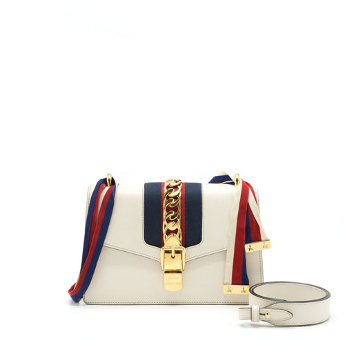 Gucci Small Sylvie Bag White GHW