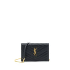 Saint Laurent/YSL Envelop Chain Wallet Caviar Black GHW