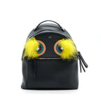 FENDI MONSTER BACKPACK IN BLACK WITH YELLOW FUR