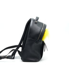 FENDI MONSTER BACKPACK IN BLACK WITH YELLOW FUR