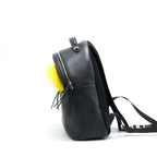 FENDI MONSTER BACKPACK IN BLACK WITH YELLOW FUR