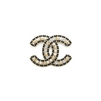 Chanel CC Chain/ White Crystal / Pearl Brooch