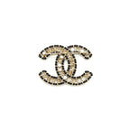 Chanel CC Chain/ White Crystal / Pearl Brooch