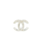 Chanel Metal And Strass Brooch Silver Tone