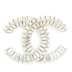 Chanel Metal And Strass Brooch Silver Tone