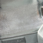 Chanel Vertical Metallic Boy Bag Silver Ruthenium Hardware