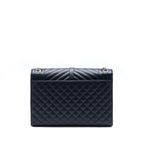 Saint Laurent Envelop Shoulder Bag Calfskin Navy SHW