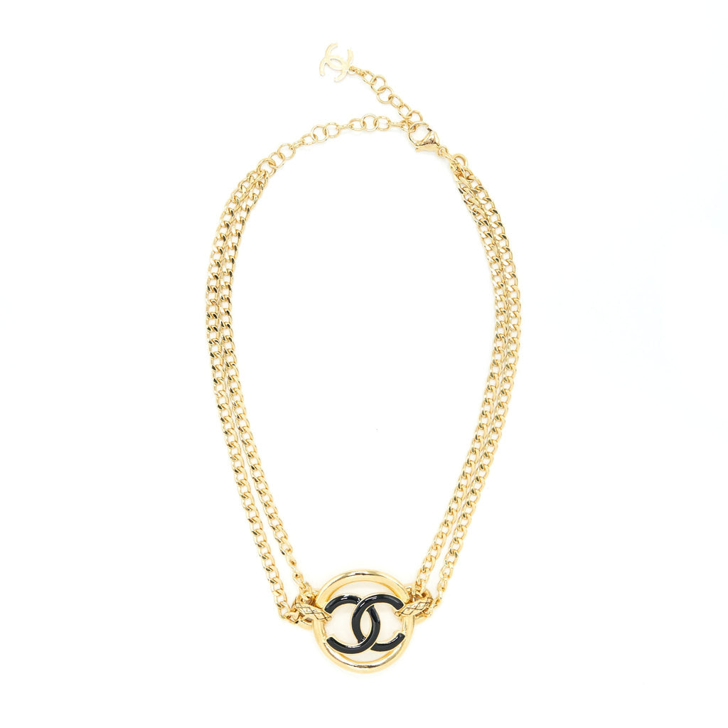Chanel CC Round Choker Black / Gold