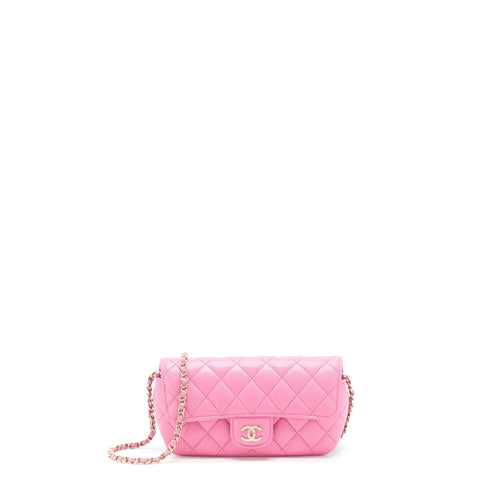 Chanel Glasses Case Flap Bag With Chain Caviar Pink LGHW