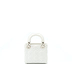 Dior Mini Lady Dior Lambskin White SHW