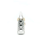 CHRISTIAN DIOR MINI LADY DIOR METALLIC SILVER
