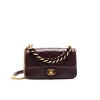 Chanel Seasonal Flap Bag Calfskin / Suede Leather Burgundy GHW