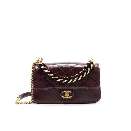Chanel Seasonal Flap Bag Calfskin / Suede Leather Burgundy GHW
