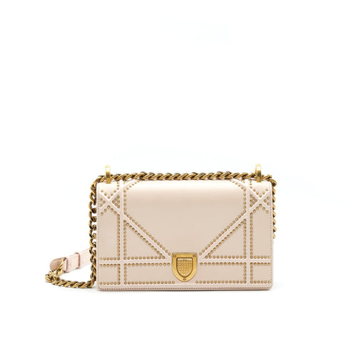 Dior Small Studded Diorama Beige with GHW