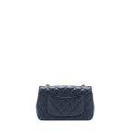 Chanel Mini Rectangular Flap Bag Lambskin Navy LGHW