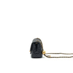 Chanel Pearl Crush Mini Square Flap Bag Lambskin Black GHW