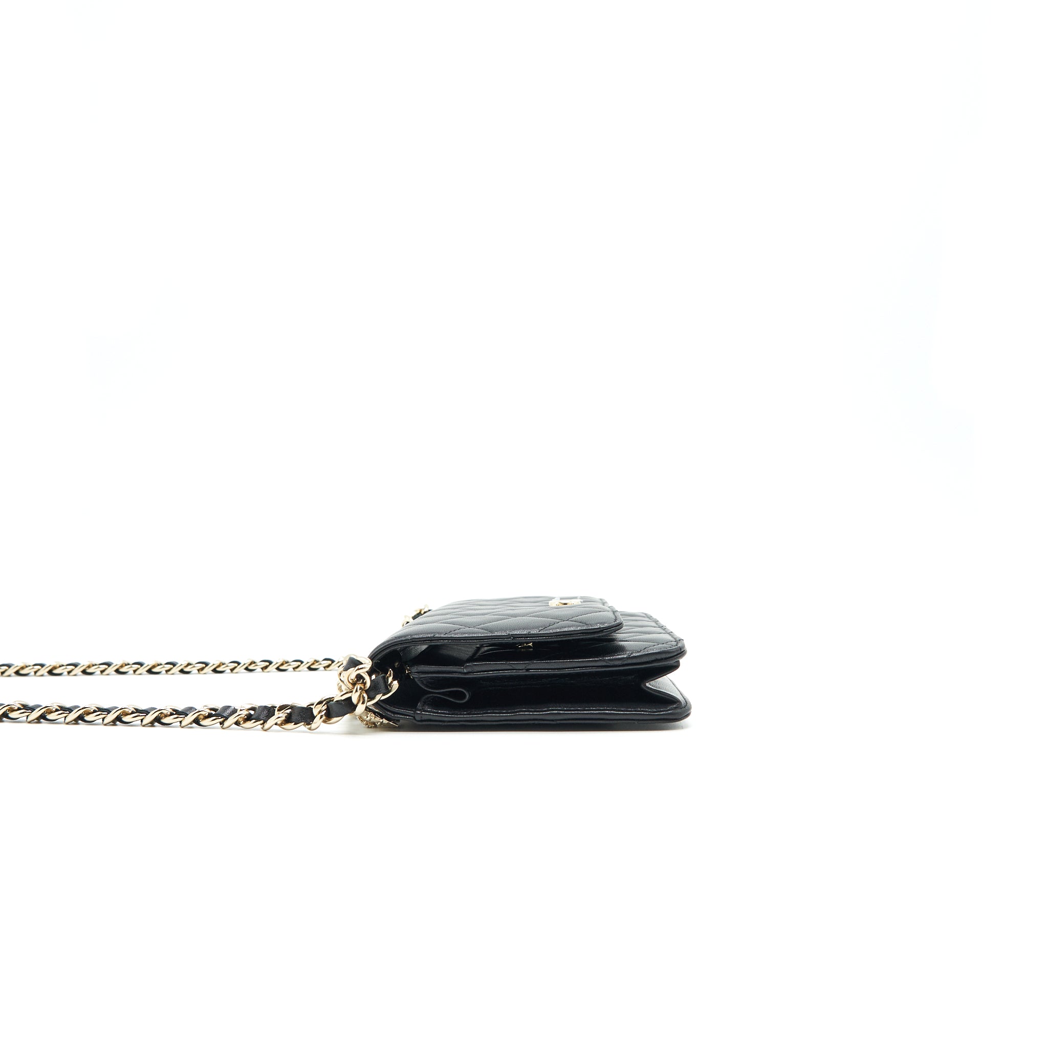CHANEL WALLET ON CHAIN IN LAMBSKIN WITH CHARMS IN LGHW
