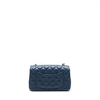 Chanel Mini Rectangular Flap bag Lambskin Blue SHW