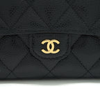 Chanel Classic Flap Long Wallet Caviar Black GHW