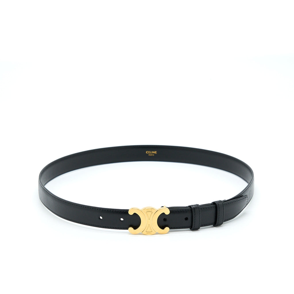 Celine Size 85 Triomphe Belt Smooth Calfskin Black