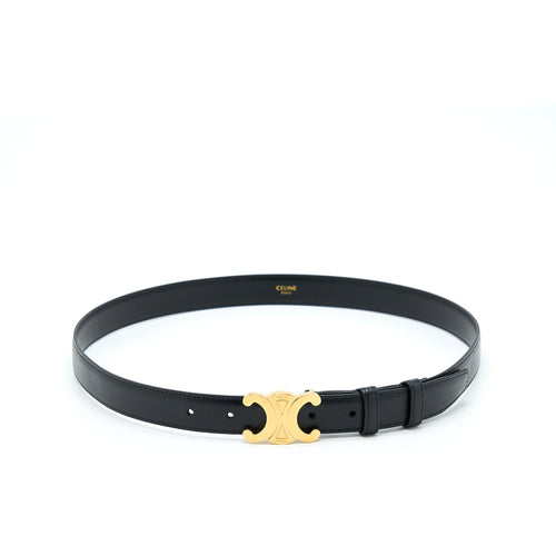 Celine Size 85 Triomphe Belt Smooth Calfskin Black