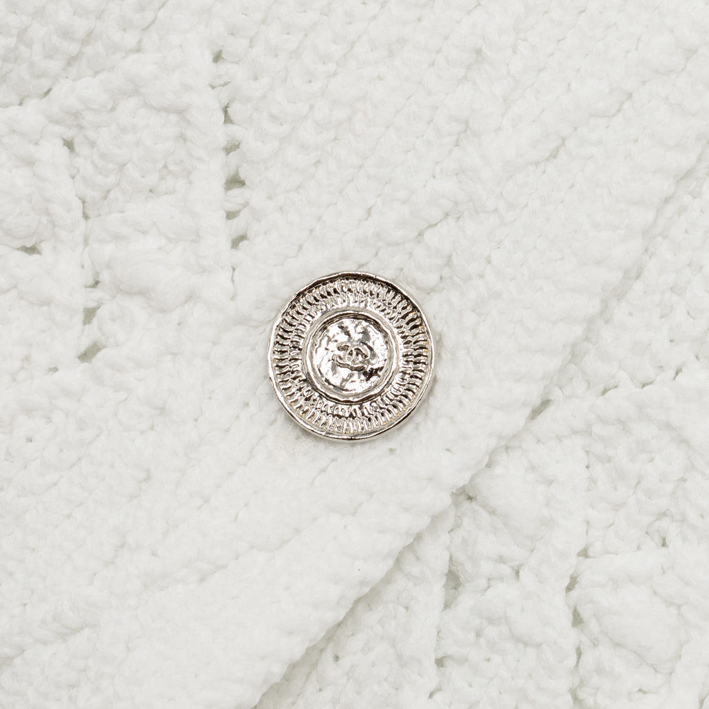 Chanel Size 38 25P Jacket Cotton/Mixed Fibres White SHW