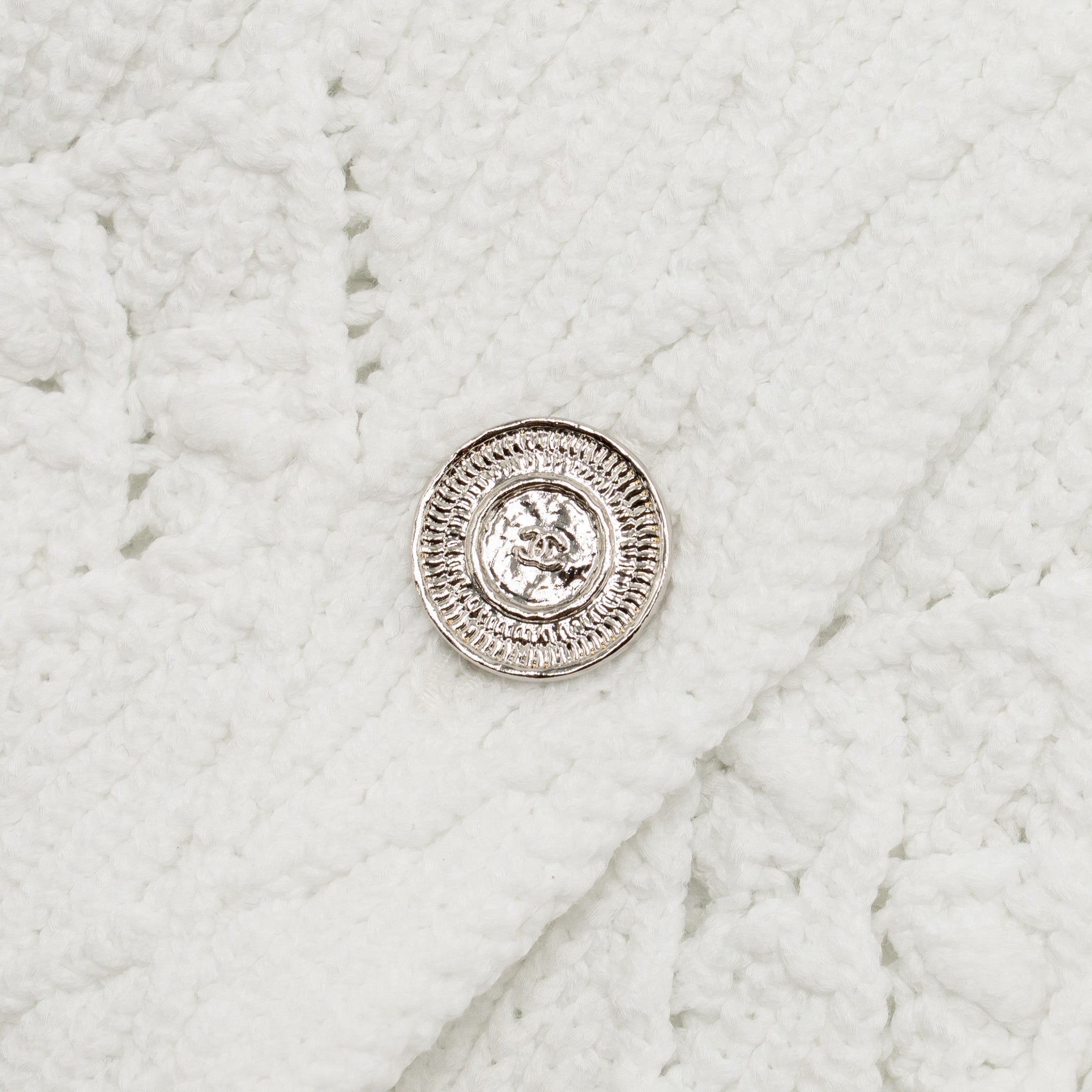 Chanel Size 38 25P Jacket Cotton/Mixed Fibres White SHW