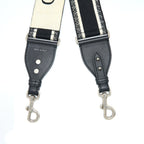 Dior Canvas Embroidered Shoulder Strap Black/White SHW