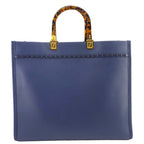 FENDI Sunshine Leather Crossbody Tote Bag Blue