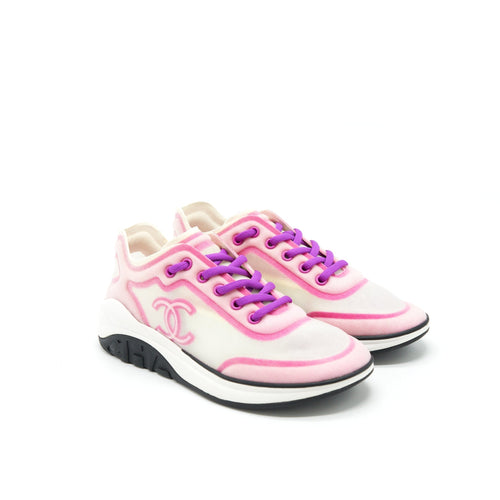 Chanel Size 38 CC Logo Sneaker Pink/Purple/White