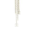 Chanel 22P Chain Drop Earrings Silver Tone