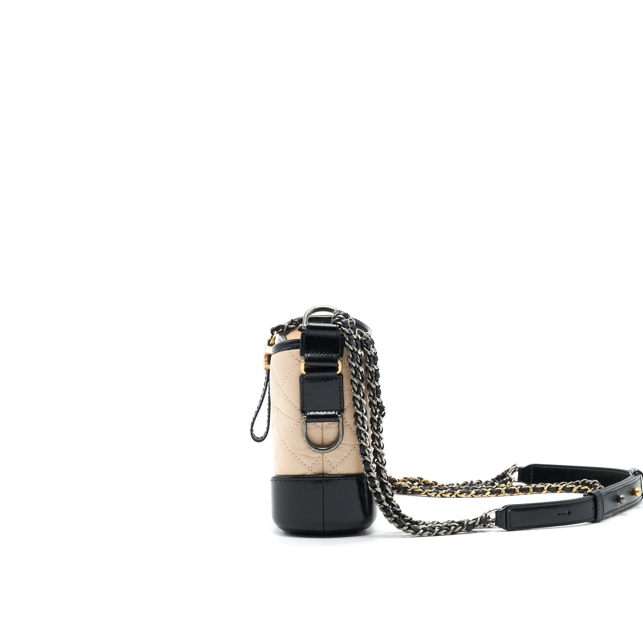CHANEL SMALL GABRIELLE HOBO BAG IN BEIGE/BLACK