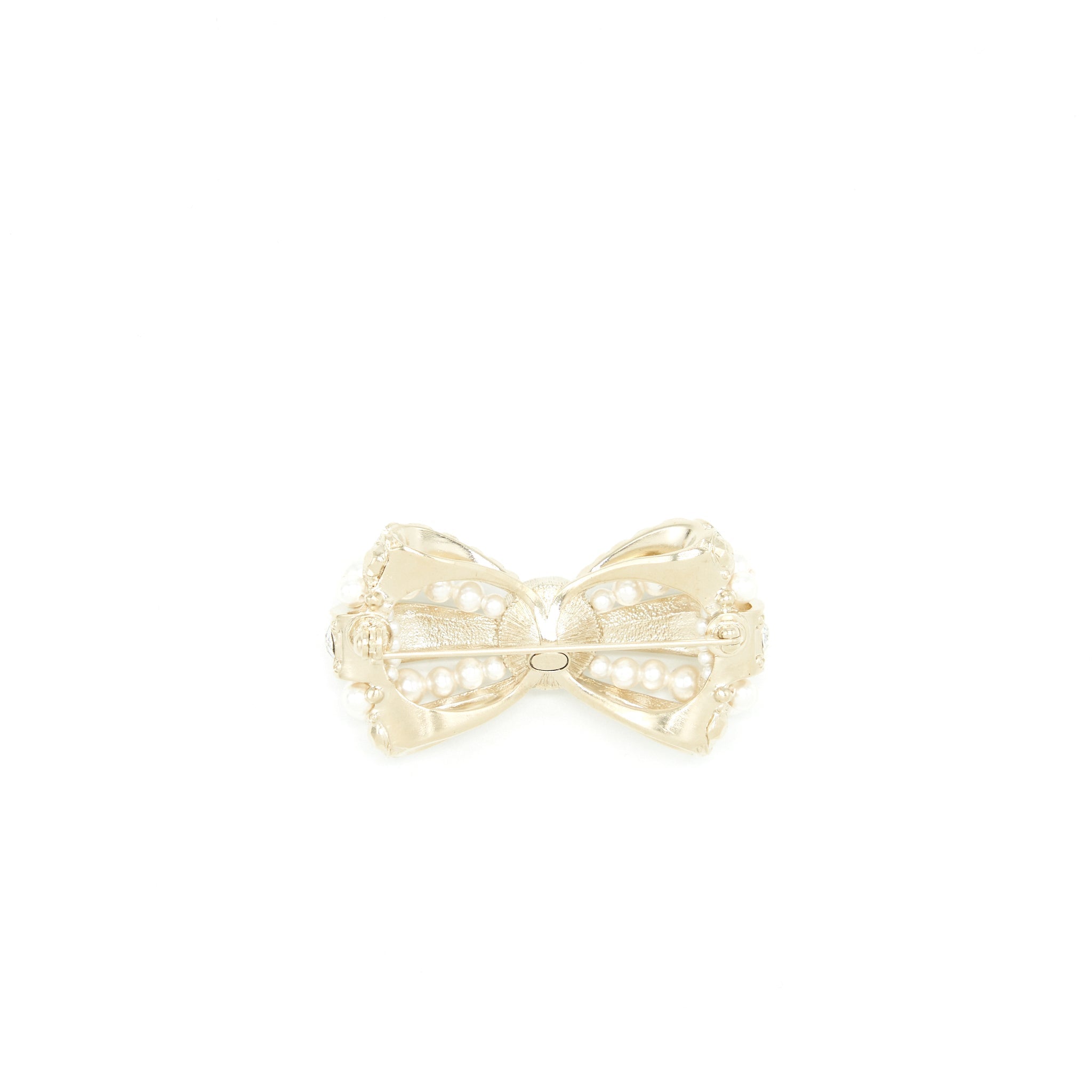 Chanel Bow Brooch With Pearls And Crystals LGHW
