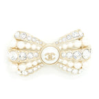 Chanel Bow Brooch With Pearls And Crystals LGHW