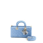 Dior Small Lady D-Joy Bag Macrocannage Denim Blue LGHW
