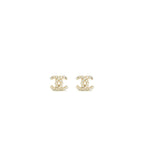 Chanel Mini CC Logo Earrings With Crystals LGHW