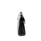Saint Laurent Manhattan Shoulder Bag Crocodile-Embossed Black GHW