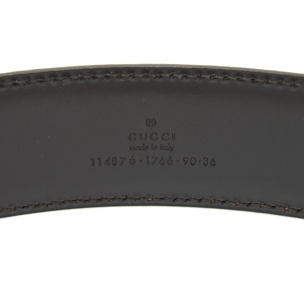 Gucci GG Buckle Leather Belt White Size90