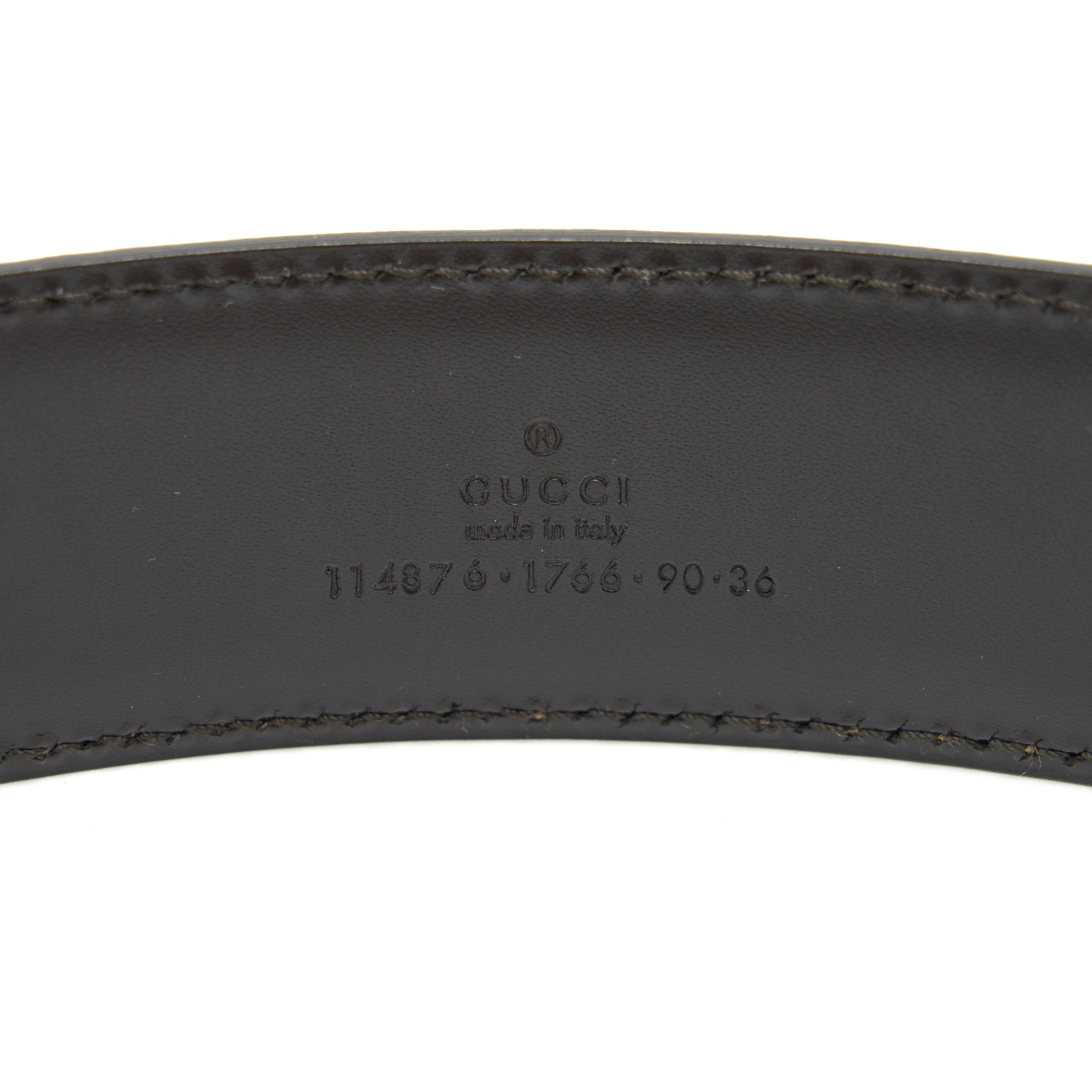 Gucci GG Buckle Leather Belt White Size90