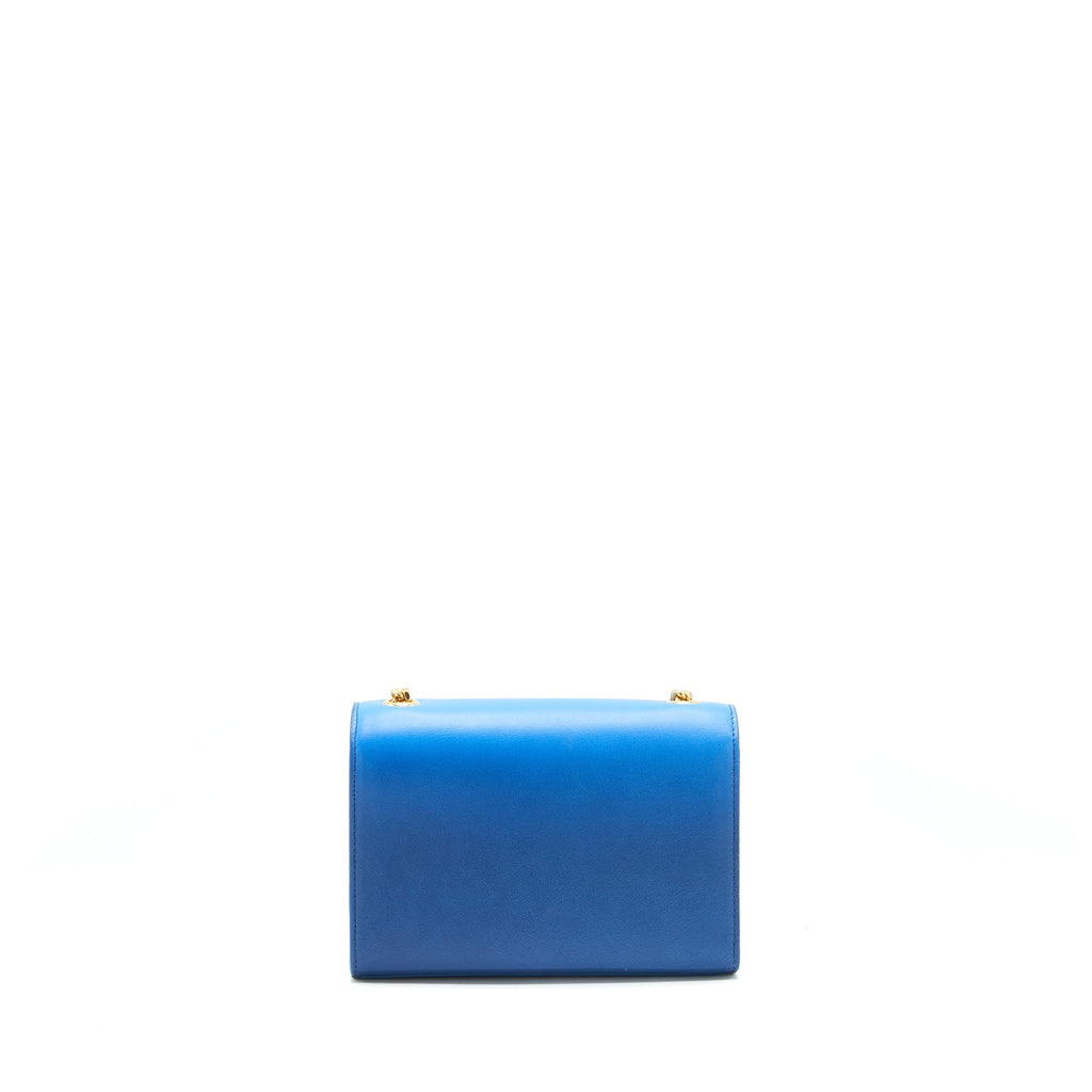 Saint Laurent Mini kate chain Bag (17cm) blue/ green GHW